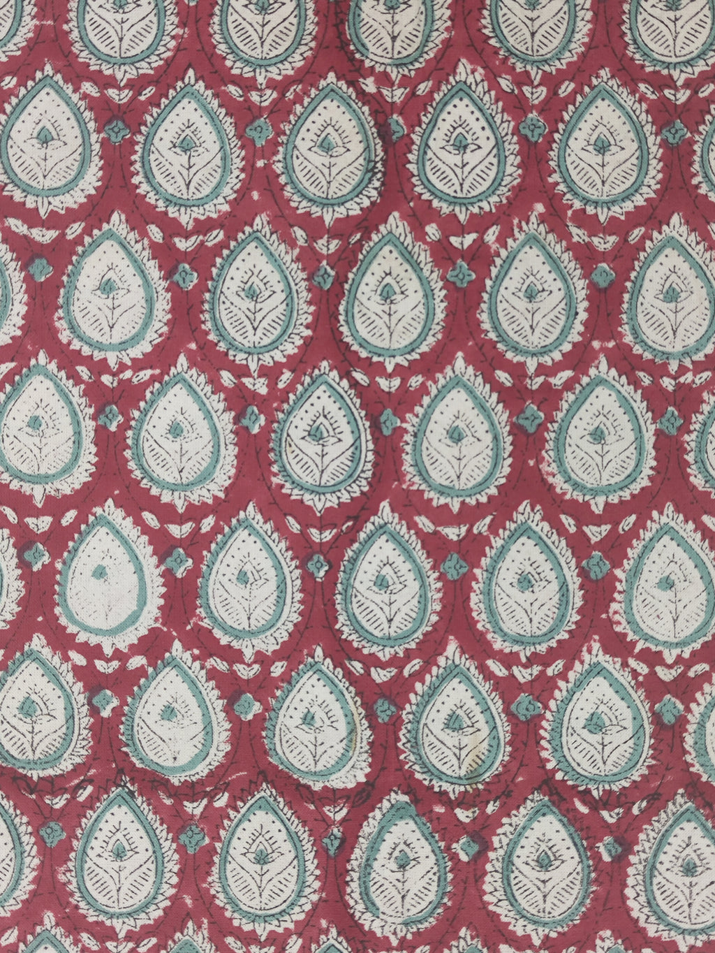 Block Print Cotton Fabric: Indian Mughal Floral Fabric by the Yard