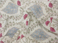 Mughal Print Cotton Fabric: Hand-Stamped Floral Dress Fabric