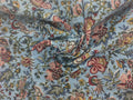 Mughal Floral Print Cotton Fabric: Hand Block Printed Indian Fabric