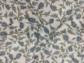 Mughal Floral Print Cotton Fabric: Hand Block Printed Indian Fabric