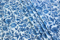 Blue Floral Cotton Fabric: Hand Block Print Indian Fabric by the Yard