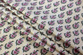 Floral Cotton Fabric: Yellow & Pink Hand Block Print, Indian Fabric