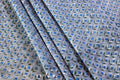 Blue Floral Hand Block Print Cotton Fabric - Indian Mughal Design