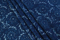 Blue Floral Cotton Fabric: Hand Block Print Indian Fabric by the Yard