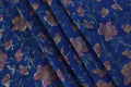 Blue Floral Cotton Fabric: Hand Block Print Indian Fabric by the Yard