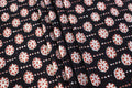 Hand Block Print Indian Cotton Fabric: Black and Red Floral