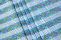 Blue Floral Hand Block Print Cotton Fabric - Indian Mughal Design