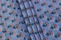 Hand Block Print Cotton Fabric: Purple & Pink Floral Indian Fabric