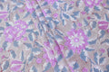 Hand Block Print Cotton Fabric, Pink Floral Indian Fabric by the Yard