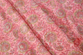 Pink Mughal Print Cotton Fabric: Hand Block Printed Indian Fabric