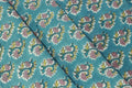 Blue & Yellow Mughal Print Cotton Fabric: Hand Block Printed by the Yard