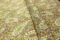 Hand Block Print Cotton Fabric: Yellow & Pink Floral Mughal Design