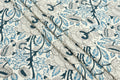 Floral Block Print Cotton Fabric: Indian Sewing Fabric By The Yard