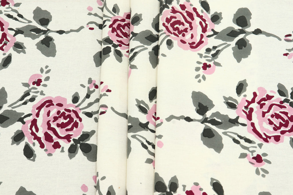 Mughal Floral Print Cotton Fabric: Indian Hand Block Fabric By The Yard