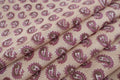 Hand Blockprint Cotton Fabric: Brown & Pink Paisley, Indian Fabric by the Yard