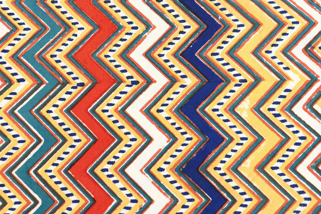 Multicolour colour Pure Cotton Block Print Fabric by the Yard, fabric by the meter, Indian Wood Block, Handstamped