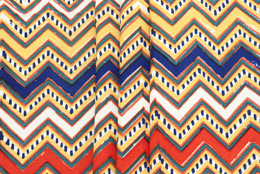 Multicolour colour Pure Cotton Block Print Fabric by the Yard, fabric by the meter, Indian Wood Block, Handstamped