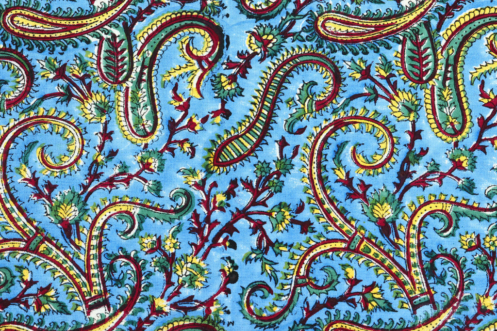 Blue colour Pure cotton Indian block print fabric by the yard, Fabric sample, Indian wood block, Fabric by the meter