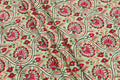 Indian Cotton Fabric: Mughal Floral Block Print, Summer Dress Sewing Fabric