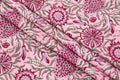 Pink colour Indian Soft Cotton Fabric, 100% pure cotton cloth, Indian Wood Block, Liverpool