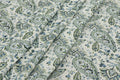 Mughal Print Cotton Fabric: Blue Green Floral Block Print By The Yard