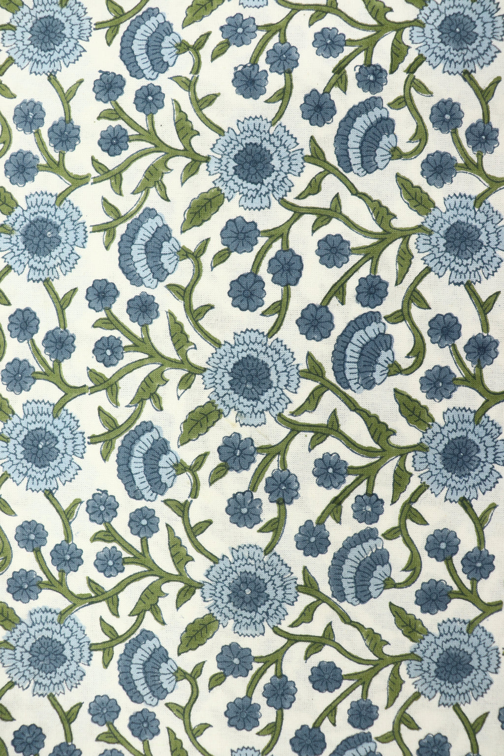 Blue and White colour Pure Cotton Block Print Fabric by the Yard, fabric by the meter, Indian Wood Block, Handstamped