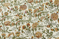 Mughal Floral Print Cotton Fabric: Hand-Stamped Indian Fabric