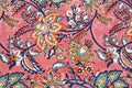 Pink Floral Cotton Fabric: Indian Wood Block Print, Soft Cloth