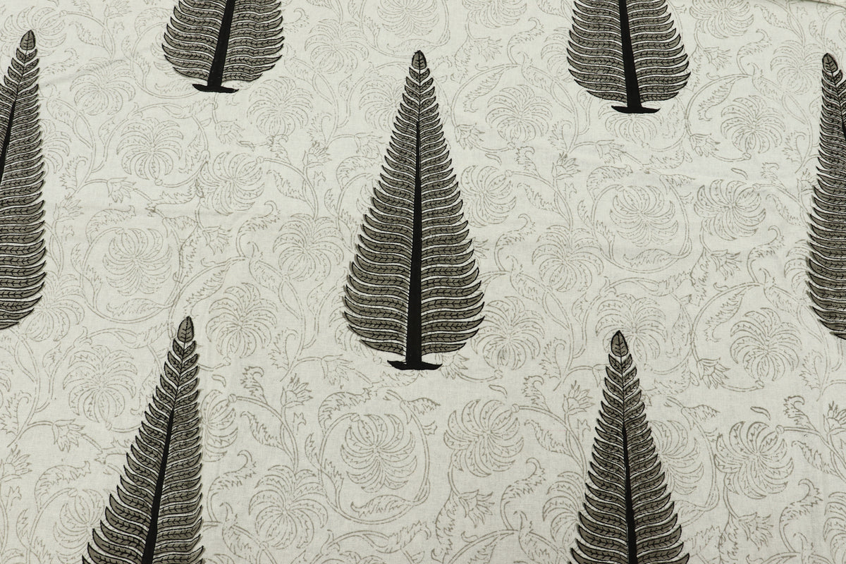 Mughal Print Cotton Fabric: Hand Block Printed Indian Fabric by Yard