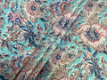 Hand Block Print Cotton Fabric: Blue and White Floral Indian Fabric