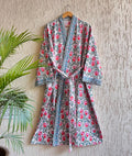 Hand Block Printed Terry Cotton Bathrobe