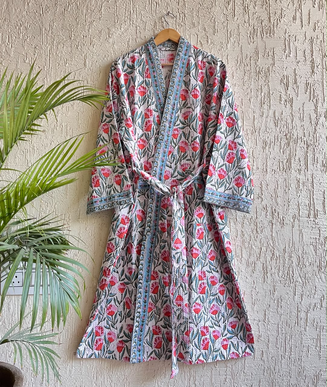Hand Block Printed Terry Cotton Bathrobe