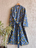 Hand Block Printed Terry Cotton Bathrobe