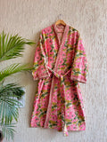 Hand Block Printed Terry Cotton Bathrobe