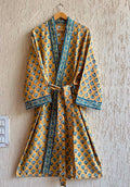 Hand Block Printed Terry Cotton Bathrobe