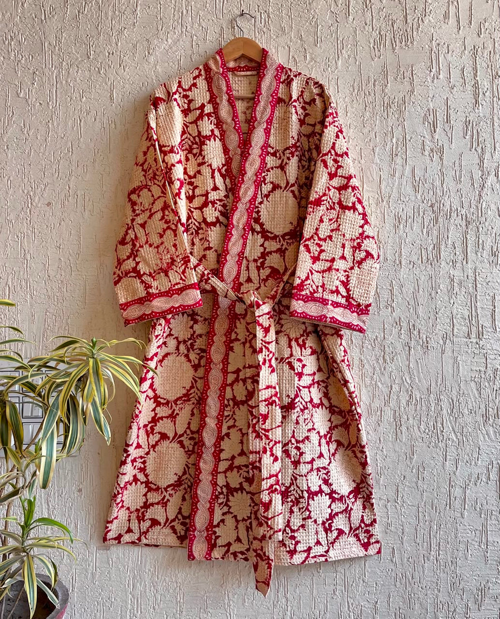 Hand Block Printed Terry Cotton Bathrobe