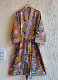 Hand Block Printed Terry Cotton Bathrobe