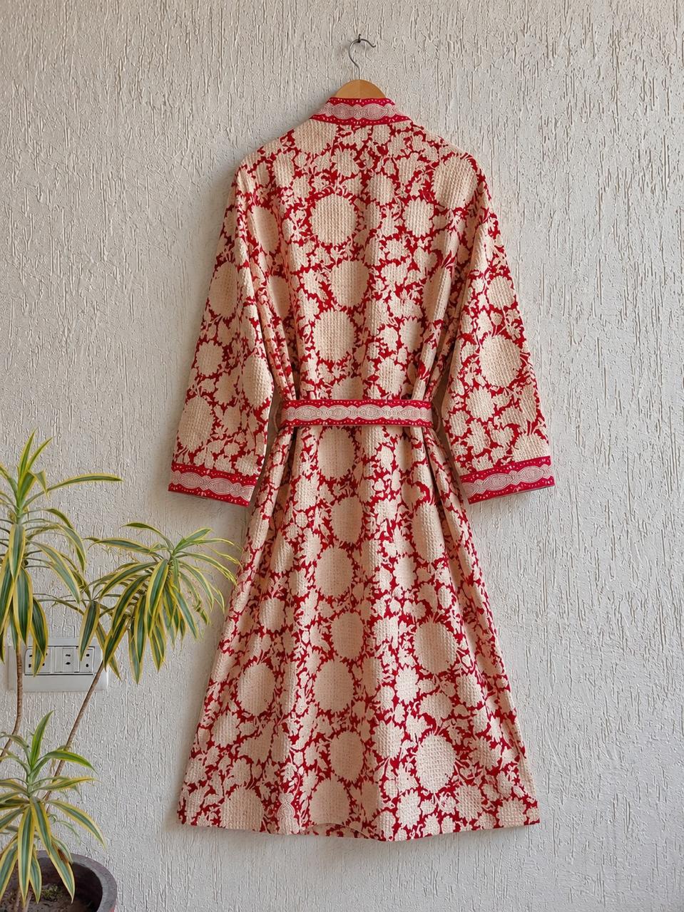 Hand Block Printed Terry Cotton Bathrobe