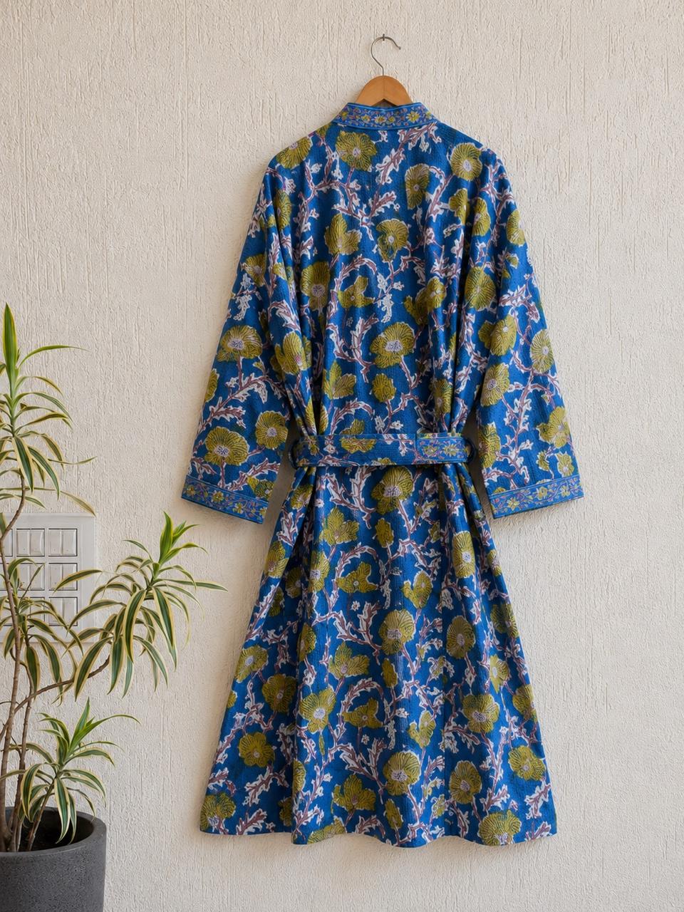 Hand Block Printed Terry Cotton Bathrobe