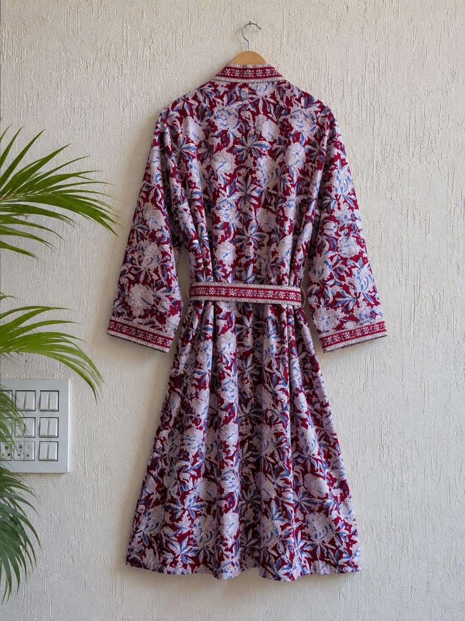 Hand Block Printed Terry Cotton Bathrobe