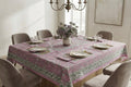 Hand Block Printed Pink & Green Table Linen Set – Table Cover, Runner, Placemats & Napkins | Tablecloth