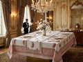 Hand Block Printed Pink & White Table Linen Set – Table Cover, Runner, Placemats & Napkins | Tablecloth