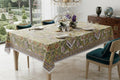 Hand Block Printed Green & Yellow Table Linen Set – Table Cover, Runner, Placemats & Napkins | Tablecloth