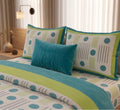 Blue and Green Handblock Printed Cotton Bedsheet | Traditional Jaipuri Floral Design