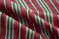 Mughal Floral Linen Fabric: Red & Green Block Print