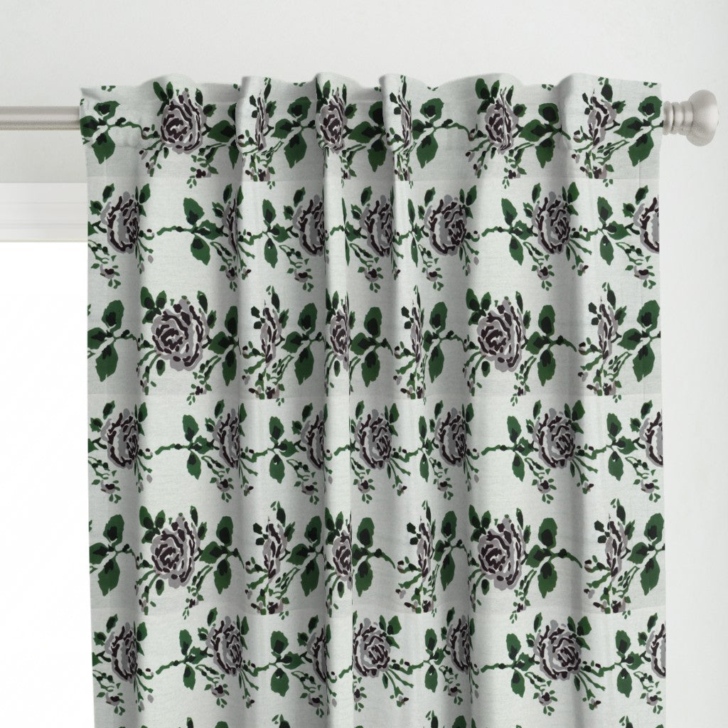 Green and White  Colour Hand Block Print Curtain & Drapes, Pure Cotton Fabric