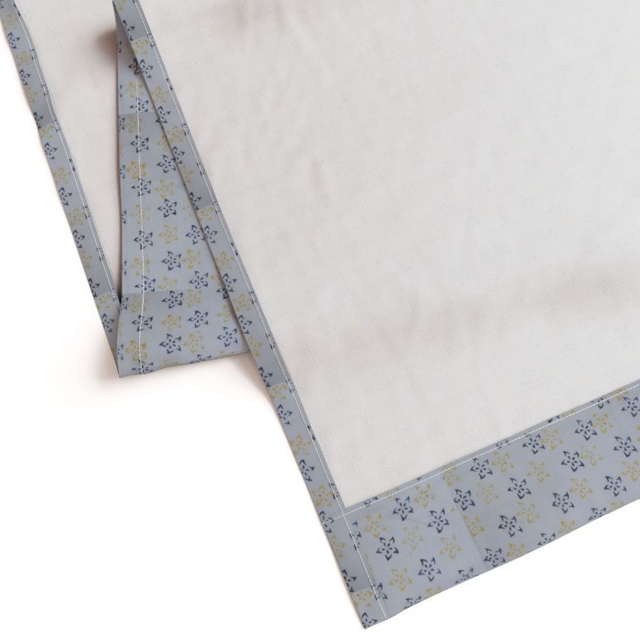 Blue, White and Yellow Colour Hand Block Print Curtain & Drapes, Pure Cotton Fabric