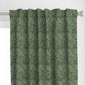 Green and Blue  Colour Hand Block Print Curtain & Drapes, Pure Cotton Fabric