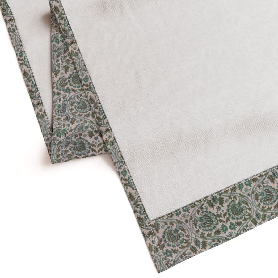 Green and Brown Colour Hand Block Print Curtain & Drapes, Pure Cotton Fabric