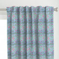 Blue and Pink  Colour Hand Block Print Curtain & Drapes, Pure Cotton Fabric